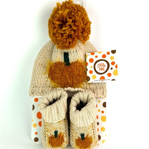Fall Baby Hat & Booties Set 0–6 Months Little Me - Picture 2 of 6
